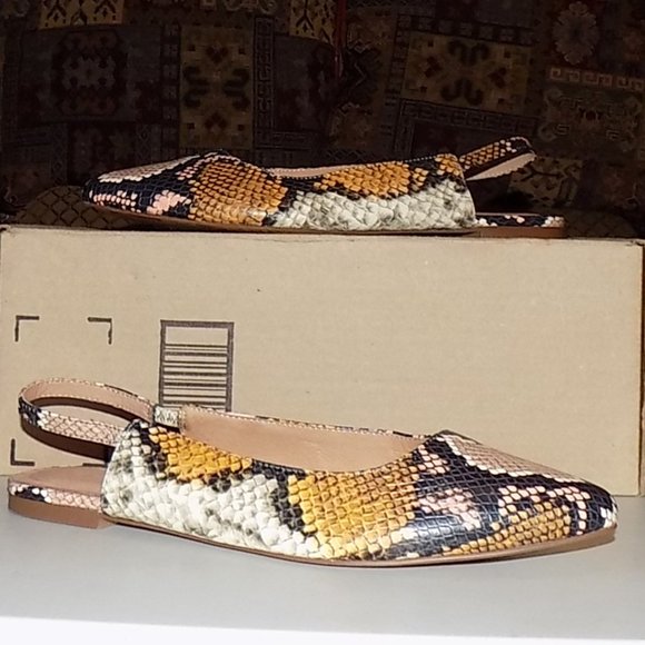 Madewell Margo Python leather slingbacks US 8.5 - Picture 6 of 12